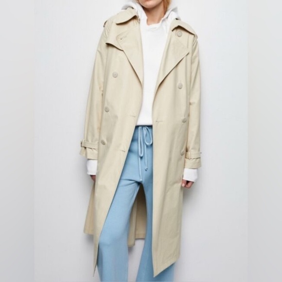 NWT NILI LOTAN Tanner Trench Coat in Eggshell Size Small - Picture 3 of 16